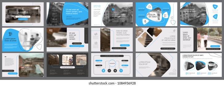 Black and blue marketing or banking concept infographics set. Business design elements for presentation slide templates. Can be used for financial report, workflow layout and brochure design.