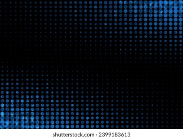 El color negro y el azul mínimo de los puntos de media tonalidad grunge el fondo abstracto. Diseño vectorial de concepto de tecnología geométrica