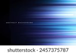 Black and blue modern abstract technology background with glowing high-speed and movement light effect. Vector illustration
