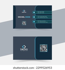 Black and blue modern business card design. Creative and Clean Vector Business Card Template