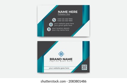 Black and Blue modern creative Corporate business card Template 59 and name card, simple, Eye catching, Professional, clean template vector design with Rectangle and Circle layout