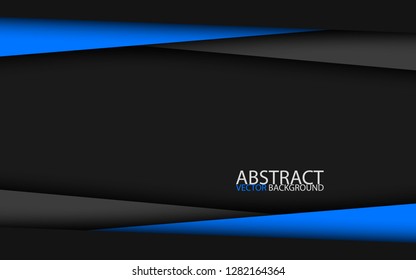 Black and blue modern material design, vector abstract widescreen background