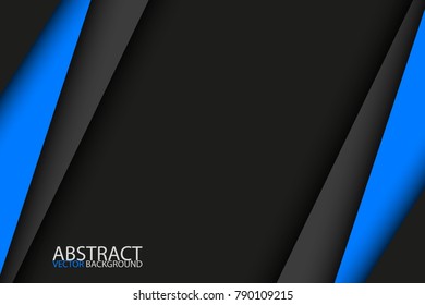 Black and blue modern material design, vector abstract widescreen background