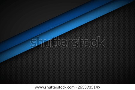 Black and blue modern material design with polygonal texture. Corporate template with overlapped layers for your business. Vector abstract widescreen background