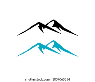 Black and Blue Mountain Illustration Symbol Logo Vector