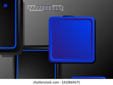 Black and blue neon squares abstract hi-tech background. Vector geometric design
