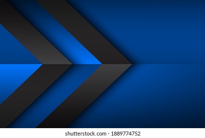 Schwarz-Blau überlagerte Pfeile. Abstrakter, moderner Vektorhintergrund mit Platz für Ihren Text. Materialdesign. Abstrakter Widescreen-Hintergrund