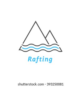 black and blue rafting logo. flat style trend modern brand design vector illustration on white background