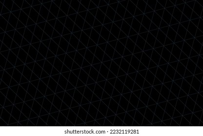 Black and blue rhombus grid pattern on black background. Technology concept. Modern vector illustration