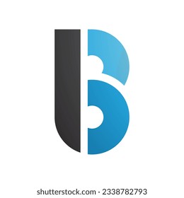Black and Blue Round Disk Shaped Letter B Icon on a White Background
