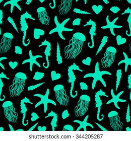 Black And Blue Sea Pattern