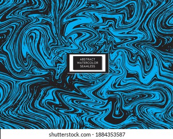 Black and blue seamless abstract marble pattern, wood texture, watercolor marble pattern. 