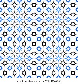 Black blue seamless curved star pattern wallpaper