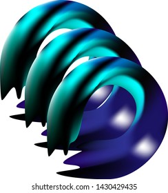 Black and blue  semi-circular logo. A half circle logo looks like a stroke of paint. Cicular logo, colorful vector