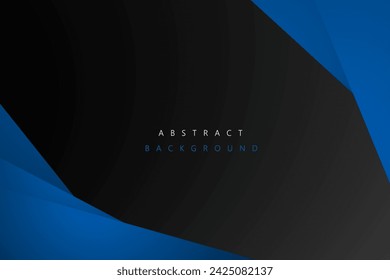 Black and blue shape abstract background with luxury concept design. vector illustration