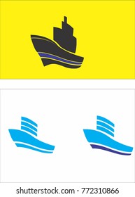 Black and Blue Ship
