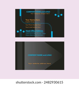 Black Blue Style modern visiting business card design template