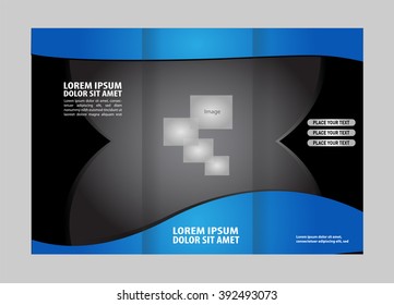 Black and blue template for advertising brochure
