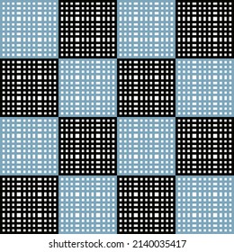 black and blue tones in a square grid design