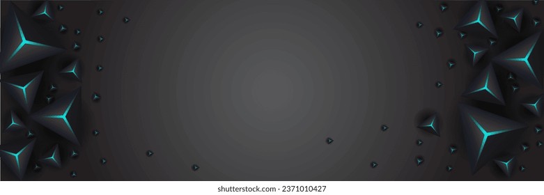 Black and blue triangle design, Pyramid 3D pattern background. Abstract geometric texture collection design. Vector illustration