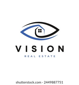 Black and Blue Vision real estate logo
