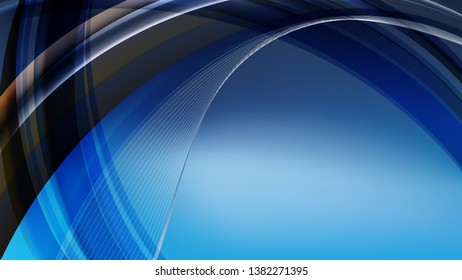 Black and Blue Waves Curved Lines Background Vector