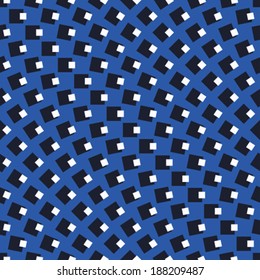 Black, Blue and White Optical Illusion Geometric Pattern