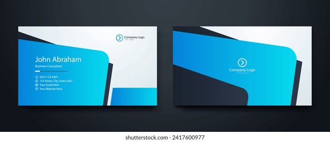 Vector blanco y azul negro formas abstractas modernas de la plantilla de la tarjeta de empresa