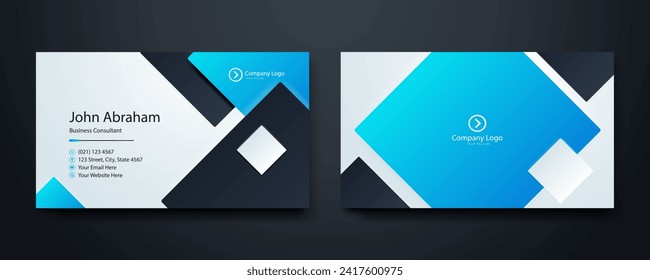 Black blue and white vector professional creative business card template design