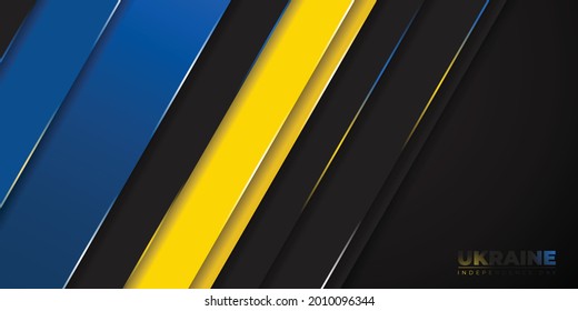 Black, Blue and yellow geometric background for Ukraine independence day design. good template for Ukraine national day