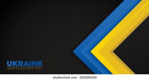 Black, Blue and yellow geometric background for Ukraine independence day design. good template for Ukraine national day