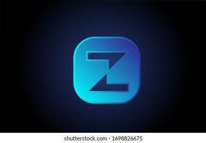 black blue Z alphabet letter logo design icon for company and business