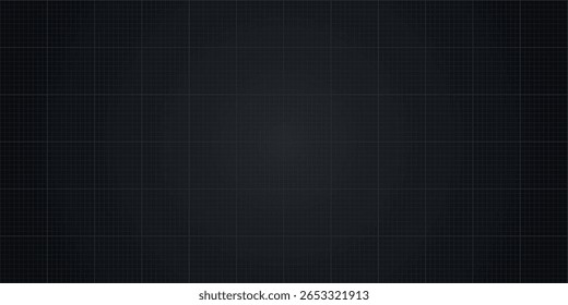 Plano negro con líneas de cuadrícula técnicas blancas, diseño limpio y moderno para conceptos técnicos. Ilustración vectorial de stock en estilo plano.
