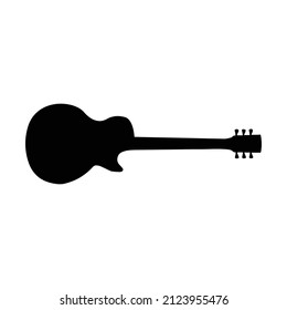 Black blues guitar icon. Simple illustration of black blues guitar vector icon logo isolated on white background,acoustic guitar silhouette,electric guitar vektor ilustration.
