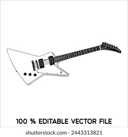 Black blues guitar icon. Simple illustration of black blues guitar vector icon logo isolated on white background,acoustic guitar silhouette,electric guitar vektor ilustration.