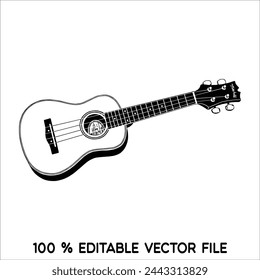 Black blues guitar icon. Simple illustration of black blues guitar vector icon logo isolated on white background,acoustic guitar silhouette,electric guitar vektor ilustration.