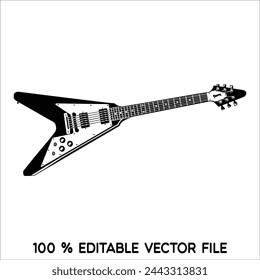 Black blues guitar icon. Simple illustration of black blues guitar vector icon logo isolated on white background,acoustic guitar silhouette,electric guitar vektor ilustration.