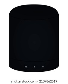 Black bluetooth speaker. vector illustration
