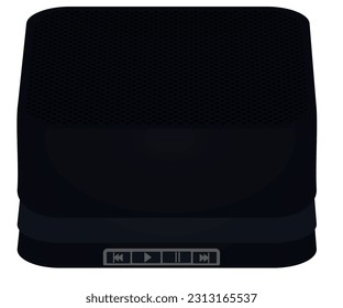 Black bluetooth speaker. vector illustration