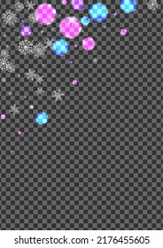 Black Blur Background Transparent Vector. Bokeh Defocused Frame. Blue Ornament. Purple Glare Cold. Pattern Card.
