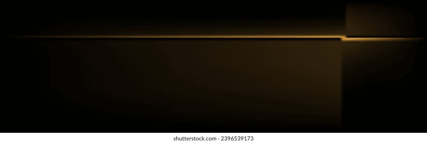 Black blurred background with golden stripes, starry night sky. Cover splash template, texture of fantastic plot of space atmosphere.