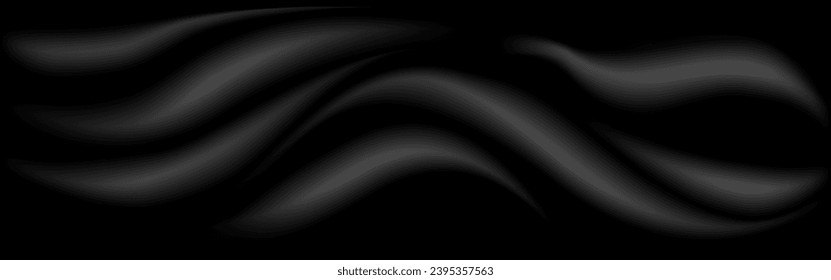 Fondo negro borroso con rayas onduladas grises, cielo estrellado nocturno. Plantilla de portada, textura blanca degradada con patrón de tendencia de extremo alto.