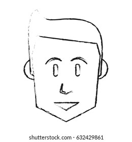 black blurred silhouette cartoon front face man with hairstyle