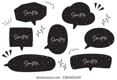 black blurred speech bubble set