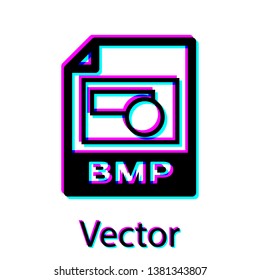 Black BMP file document icon. Download bmp button icon isolated on white background. BMP file symbol. Vector Illustration