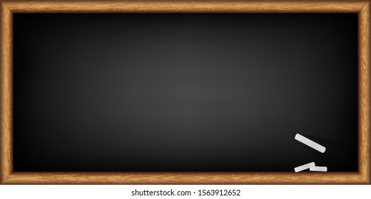 black board and chalks vector illustration