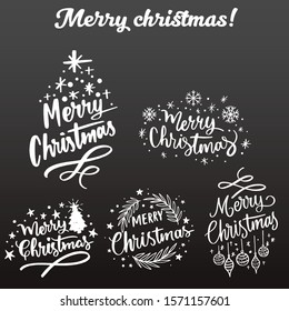 black board christmas design vector illustration and sticker design. typographic design