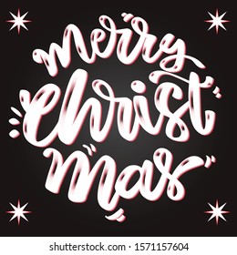 black board christmas design vector illustration and sticker design. typographic design