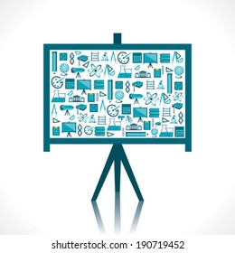 black board design with educational icon concept vector