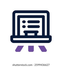 black board dual tone icon. Sleek and modern vector icon for websites, mobile apps, marketing materials, and corporate design. Fully scalable and ready to use.